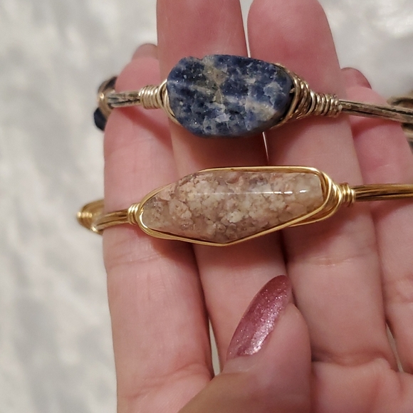 Set of 2•Wire wrapped•gold/bronze tone•gemstones? - Picture 6 of 16